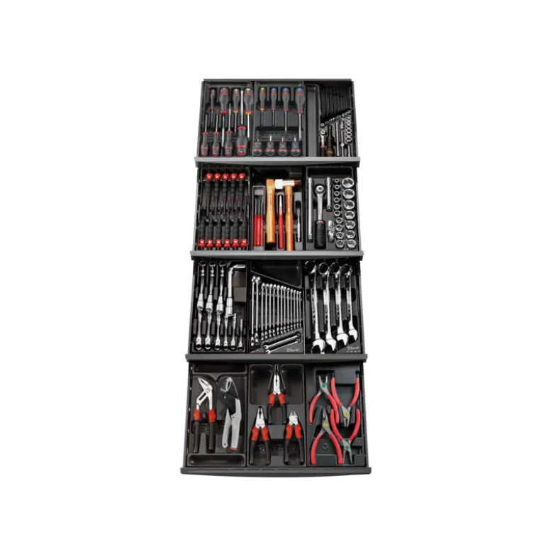 COMPOSITION DE 131 OUTILS AVEC SYSTEME DE RANGEMENT DE 12 MODULES POUR 4 TIROIRS CM.129APF