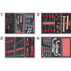 Composition d'outils 4 tiroirs pour servante, 173 pièces - KS Tools | 714.0173