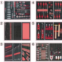 Composition d'outils 6 tiroirs pour servante, 429 pièces - KS Tools | 714.0425