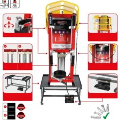 Compresseur de ressort pneumatique fixe à cylindre unique et support - KSTools | 500.8835