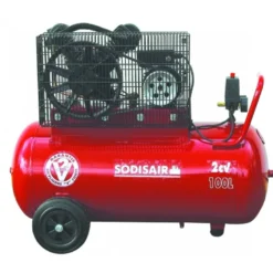 Compresseur en "V" Fonte - 100 l - 2 cv - 185 cm3 mono - Sodise | 11234