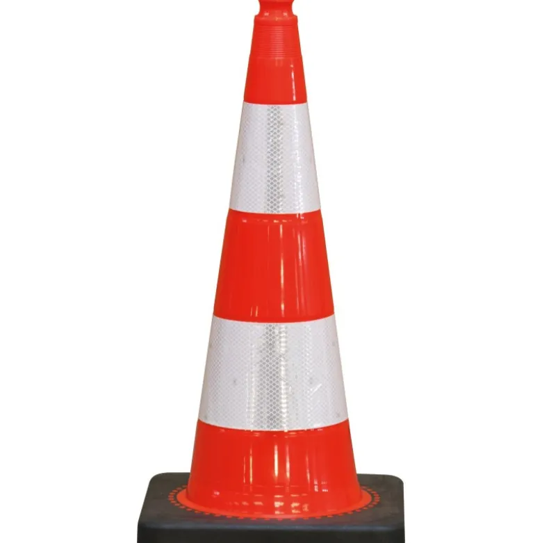 CONE PLASTIQUE FLUO 75CM PVC RETRO C2 PIED CAOUT.4KG TALIAPLAST | 520802