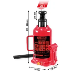Cric bouteille hydraulique Performance, 20000 kg, levée : 235-445 mm - KSTools | 160.1120