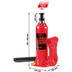 Cric bouteille hydraulique Performance, 10000 kg, levée : 222-447 mm - KSTools | 160.1110