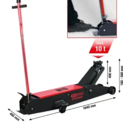 Cric hydraulique acier Performance, 10000 kg, levée : 160-560 mm - KSTools | 160.1065