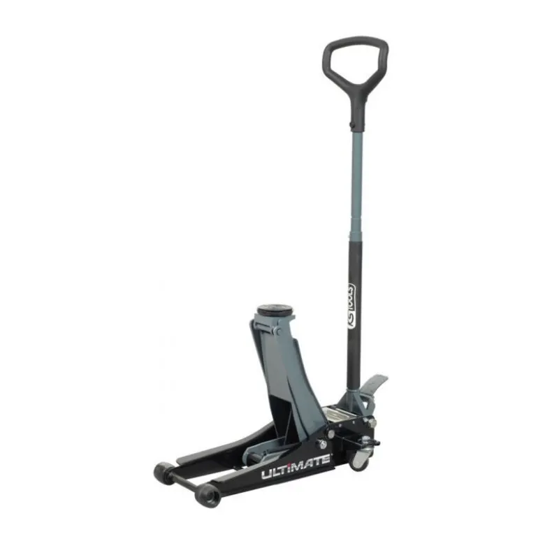Cric hydraulique extra-bas acier 2T 161.0367 et chandelles 2T KSTools | 161.0367-A2
