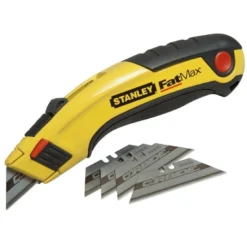 CUTTER, COUTEAU A LAME RETRACTABLE + 5 LAMES CARBIDE STANLEY FATMAX 7-10-778