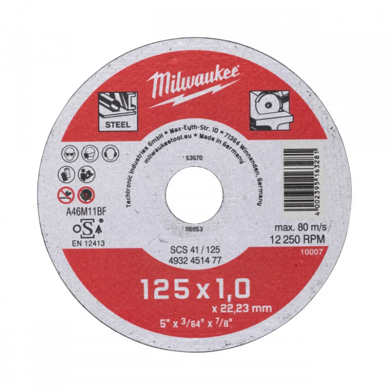 DISQUE A TRONCONNER PRO+ 125MM EPAISSEUR 1 MM CONTRACTOR 1PC - Milwaukee | 4932451477