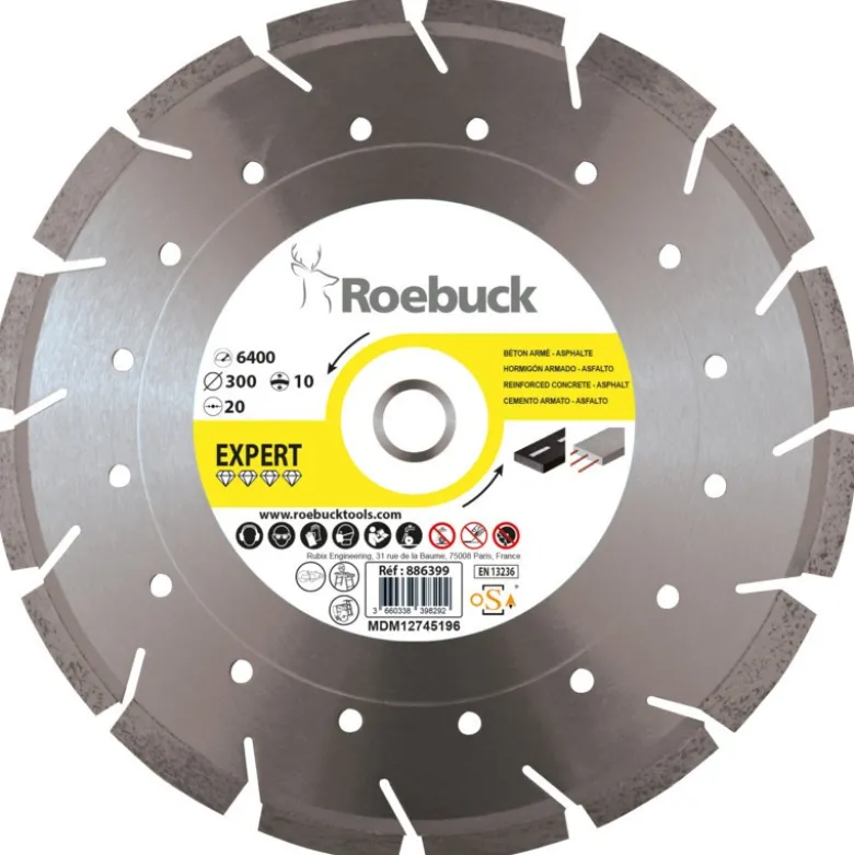 Disque diamant béton armé, asphalte "expert" (multichoix) - ROEBUCK | 886401