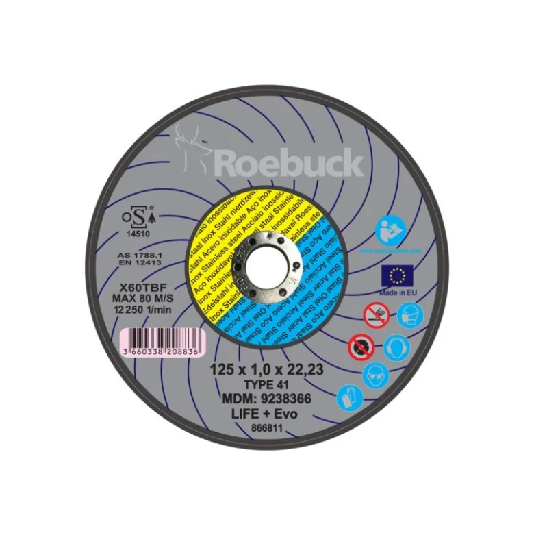 DISQUE LIFE+ EVO - D.125X1 TRONCONNAGE - ACIER INOX - ROEBUCK | 866811