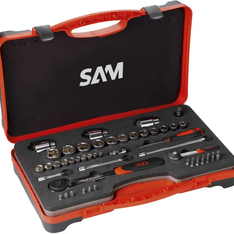 DOUILLES ET ACCESSOIRES 1/4'' ET 1/2'' - COFFRET DE 52 - SAM | 75-RS1