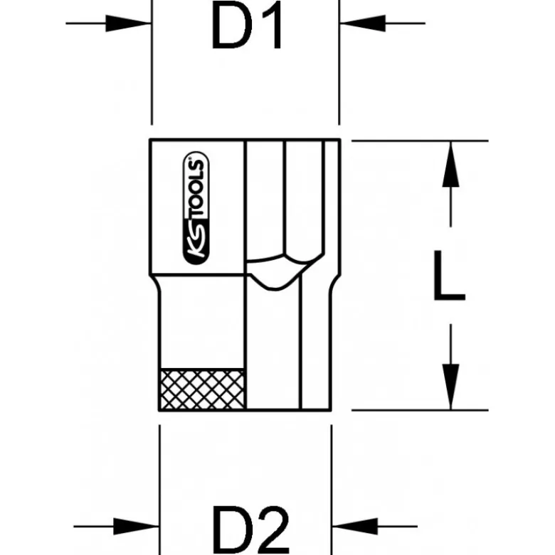 Douille TITANplus 6 pans 3/8'', 1.1/4'' KS Tools | 965.3909