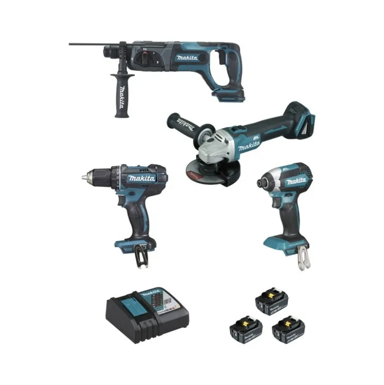 Ensemble de 4 machines 18 V Li-Ion 5 Ah (DGA504 + DDF482 + DHR241 + DTD153) MAKITA DLX4080TX1