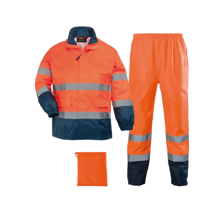 Ensemble de pluie HI WAY Breathane Hi-Viz - orange / marine - Coverguard | 7HWRO