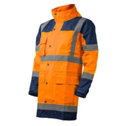 Ensemble de pluie - HYDRA - Parka: 300D Oxford + Pantalon: 300D Oxford - Orange HV/Marine - COVERGUARD | 7HYDO