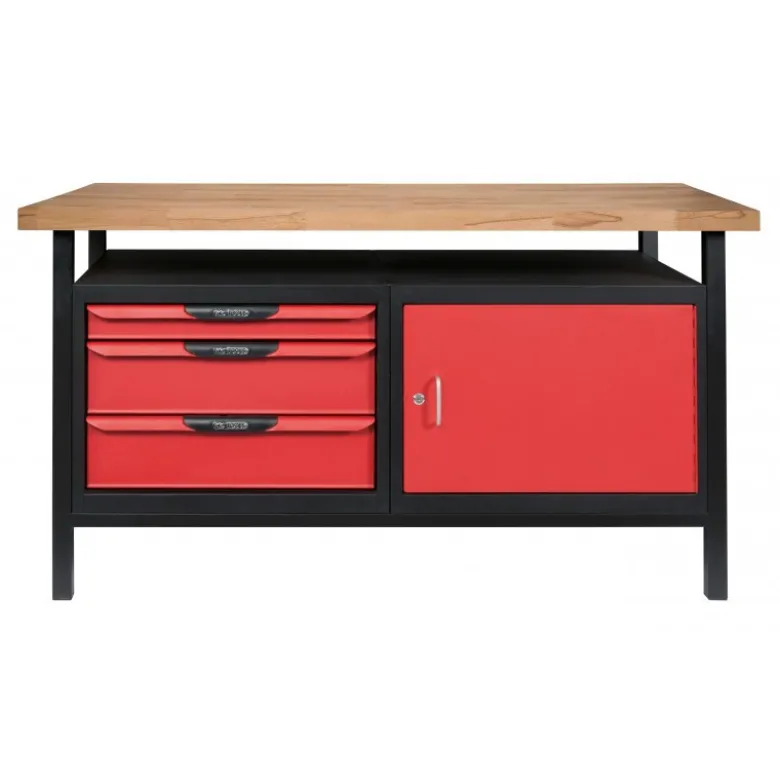 Etabli professionnel d'atelier 1 porte et 3 tiroirs, L. 1,5m - KS Tools | 865.0140