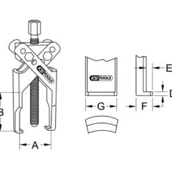 Extracteur universel à 2 griffes fines 15-140 mm KS Tools | 620.5302