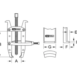 Extracteur universel à 2 griffes et bague de maintien 150x270 mm KS Tools | 620.5502