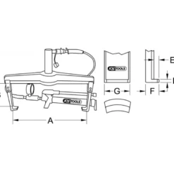 Extracteur universel 2 griffes utilisation vérin hydraulique 640x225x15 mm KS Tools | 640.0215
