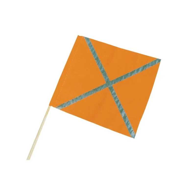 FANION ORANGE FLUO AVEC BANDES RETRO. 40X50CM TALIAPLAST | 550402