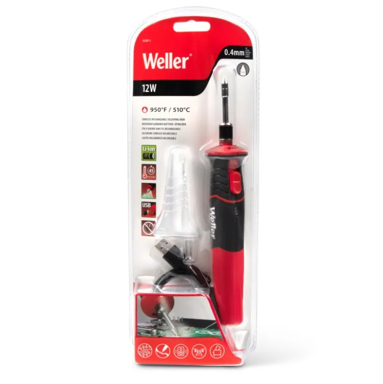 Fer à souder Weller sans fil rechargeable 12 WAlimenté par pile au lithium-ion - Weller | WLBRK12EU