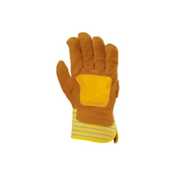 Gants de docker - croûte vachette jaune - paume renfort fleur - Eurotechnique | 153