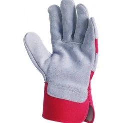 Gants docker EUROSTRONG 152 croûte vachette, toile rouge - COVERGUARD | MO152