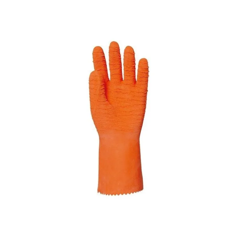 Gants enduits latex / nitrile - crêpé orange - Eurotechnique | 3817