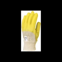 Gants en latex crêpé jaune - dos aéré - Eurotechnique | 3800