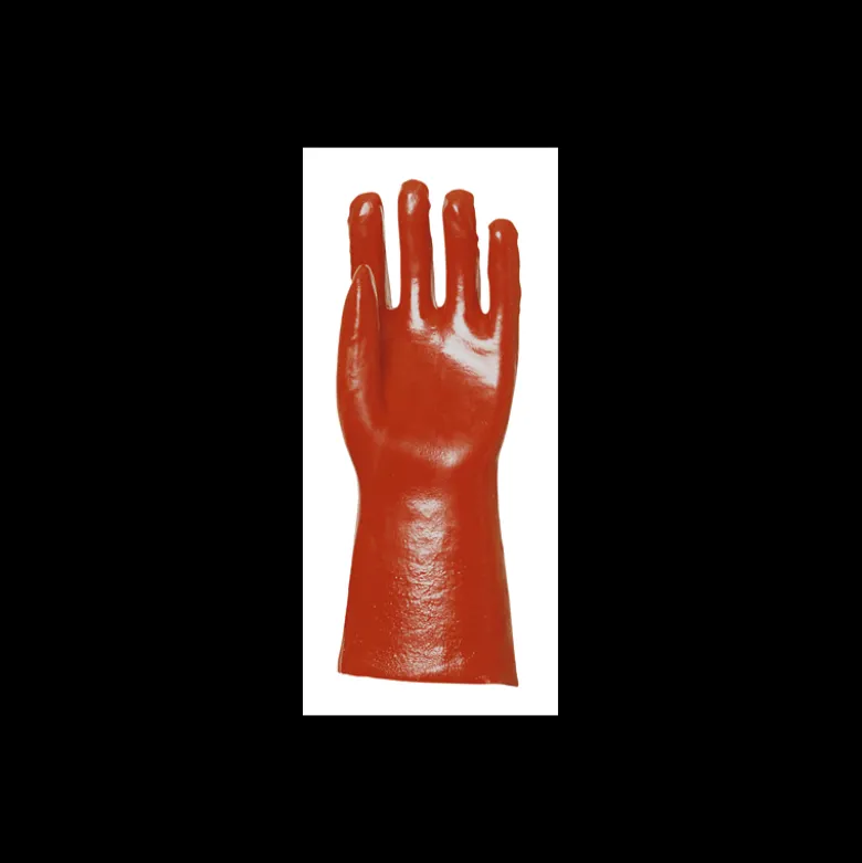 Gants en PVC rouge enduit - modèle standard - 36 cm - Eurotechnique | 3620