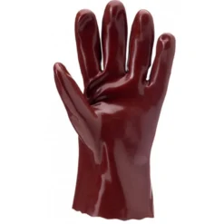 Gants EUROCHEM 3510, coton, enduit PVC rouge, Longueur 27cm - COVERGUARD | MO3510