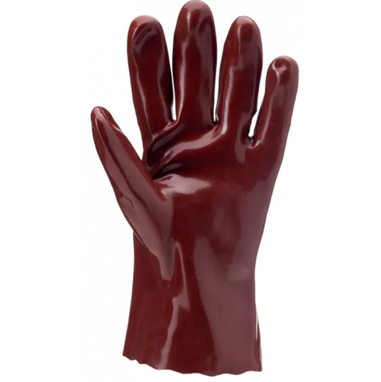 Gants EUROCHEM 3510, coton, enduit PVC rouge, Longueur 27cm - COVERGUARD | MO3510