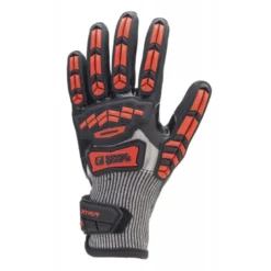 Gants EUROCUT IMPACT 200 rouge CUT D double enduit 3/4 nitrile noir + TPR - COVERGUARD | 1CHIC30