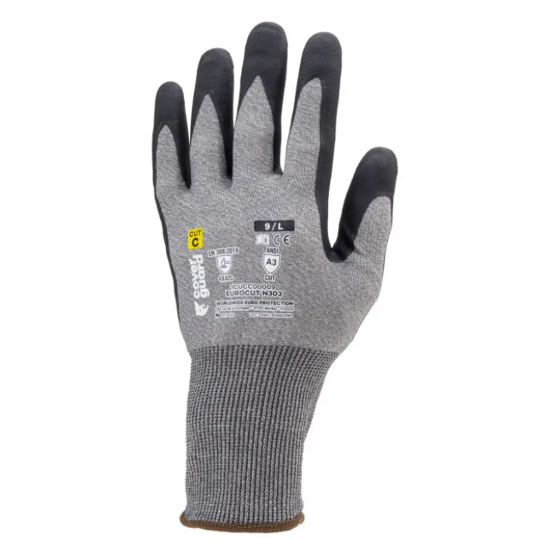 Gants EUROcut N303 cut C. HPPE J18 nano mousse nitrile - COVERGUARD | 1CUCC00