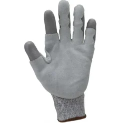 Gants EUROCUT STRONG P110 CUT D. CHALEUR 2. J13 enduit PU gris, patch cuir paume - COVERGUARD | 1CHSP00