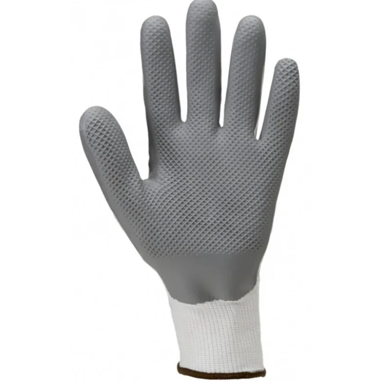 Gants EUROLITE L900 J13 PE recyclé blanc, enduit latex gris adhérisé diamant - COVERGUARD | 1LACW00