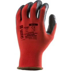 Gants EUROLITE 13L850 polyester rouge J13 paume enduite latex noir - COVERGUARD | 1LACR