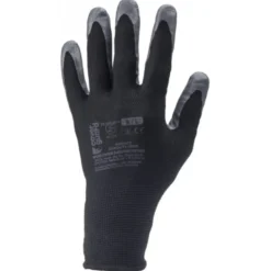 Gants EUROLITE 1NIBB, polyester noir, J13, paume enduite nitrile noir - COVERGUARD | 1NIBB