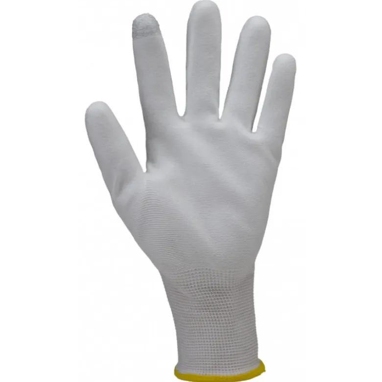 Gants EUROLITE P400, polyamide blanc, J13, paume enduite PU blanc LOW DMF - COVERGUARD | 1PULD40