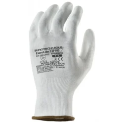 Gants EUROLITE 13P100 polyester blanc J13 paume enduite PU blanc - COVERGUARD | 1PUBW