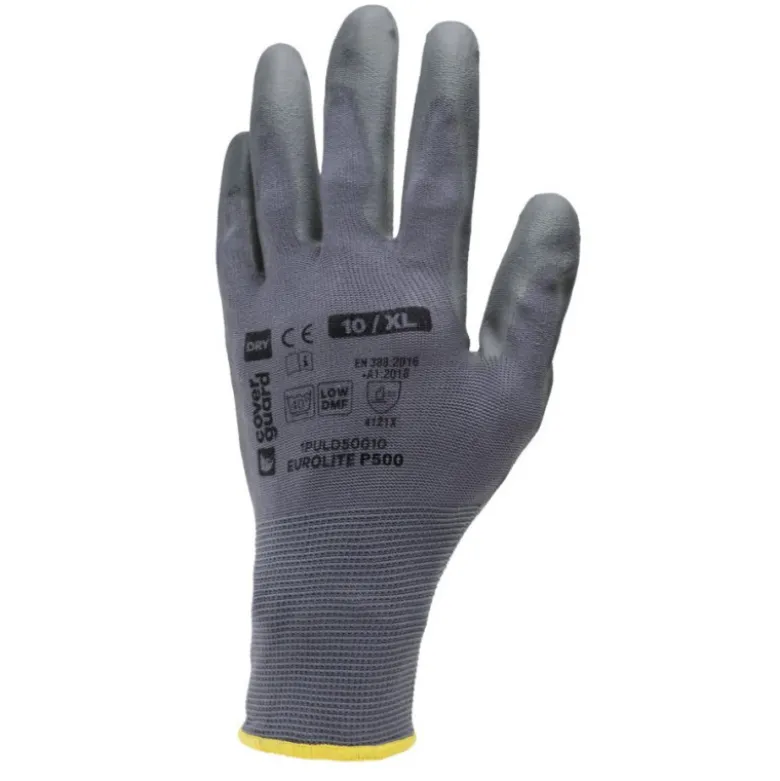 Gants EUROLITE P500, Tricot gris sans couture à base de polyamide, jauge 13, Enduction palmaire - COVERGUARD | 1PULD50