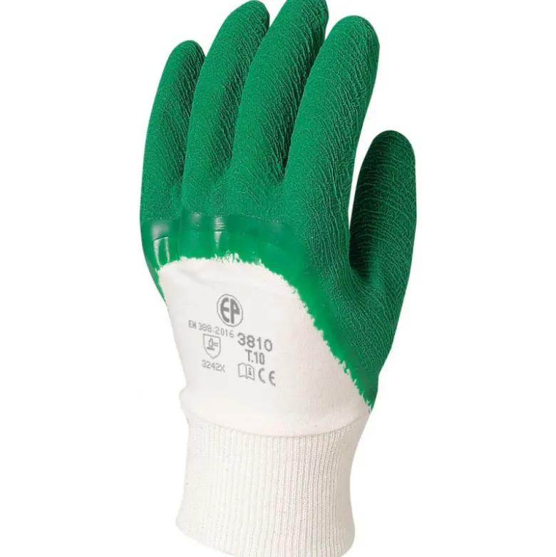 Gants EUROSTRONG 3810 latex crépé vert qualité supérieure - COVERGUARD | MO3810