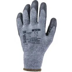 Gants EUROSTRONG SG810L polycoton gris, J10, paume enduite latex noir - COVERGUARD | 1LAGB