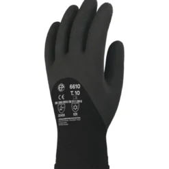 Gants EUROWINTER 6610 polyester noir, enduction 3/4 mousse latex noir - COVERGUARD | MO6610