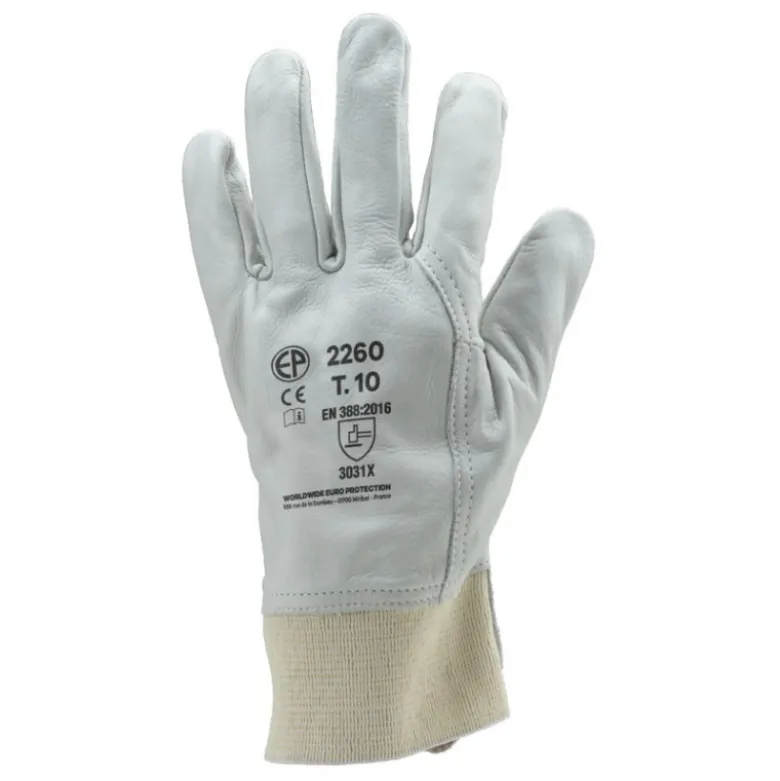 Gants maîtrise EUROSTRONG 2260 fleur vachette, poignet tricot, protège artère - COVERGUARD | MO2260