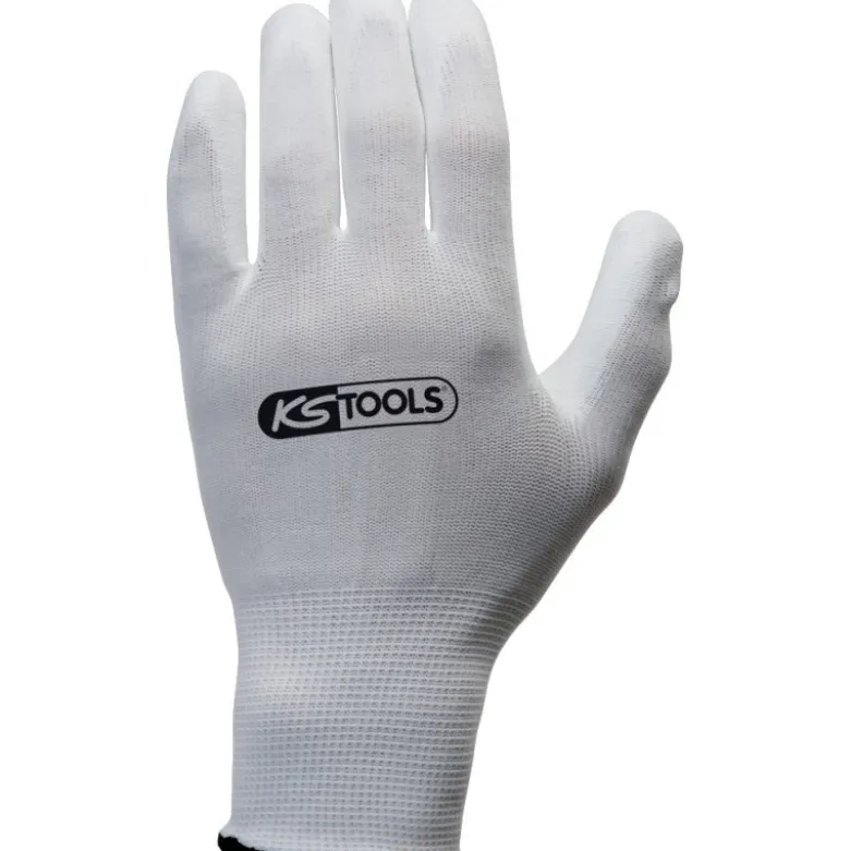 Gants microfibres blancs, T.10, 12 paires KSTools | 310.0315
