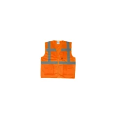 Gilet de sécurité - YARD - 100% PES + zippé multipoches + 4 bandes (sous cavalier) - Orange HV - COVERGUARD | 7YGMO