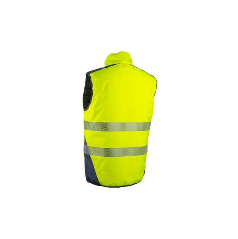 Gilet froid - YORU - Réversible Ripstop 100% PES + Bandes segmentées - Jaune HV/Marine - COVERGUARD | 5YOR160