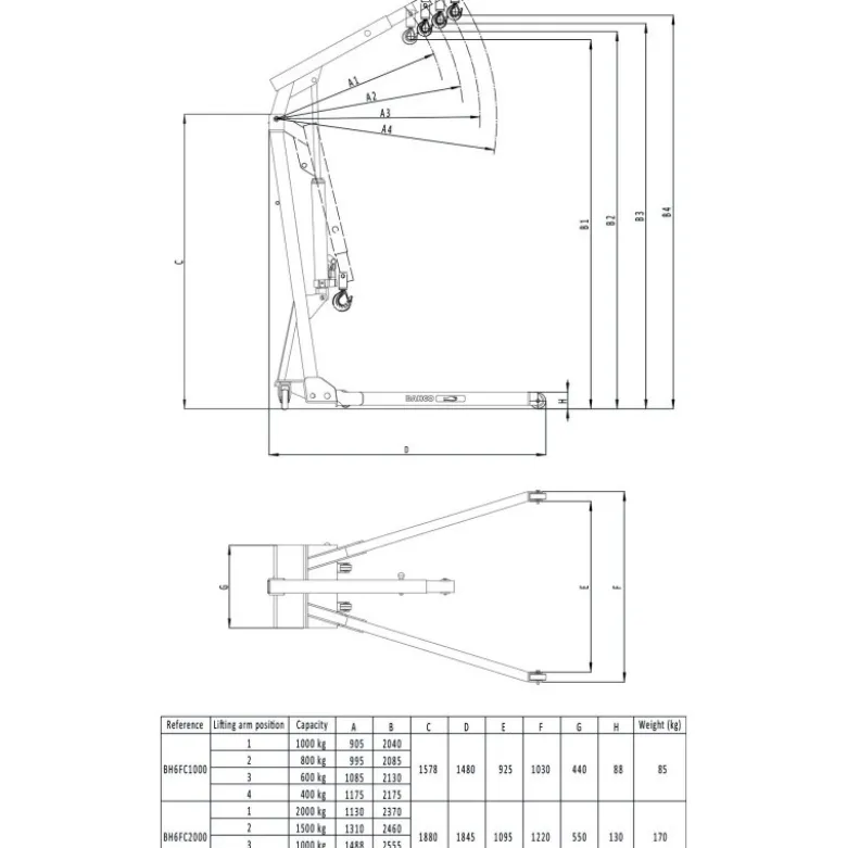 Grue pliable 1 T - Bahco | BH6FC1000