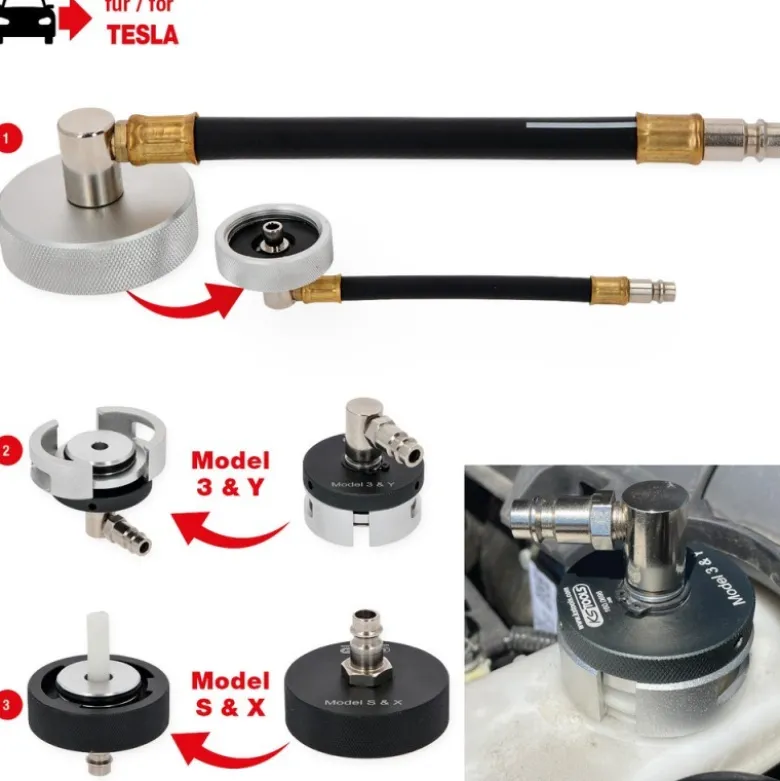 Jeu d’adaptateurs pour la purge des freins pour Tesla, 3 pcs - KSTools | 160.0695